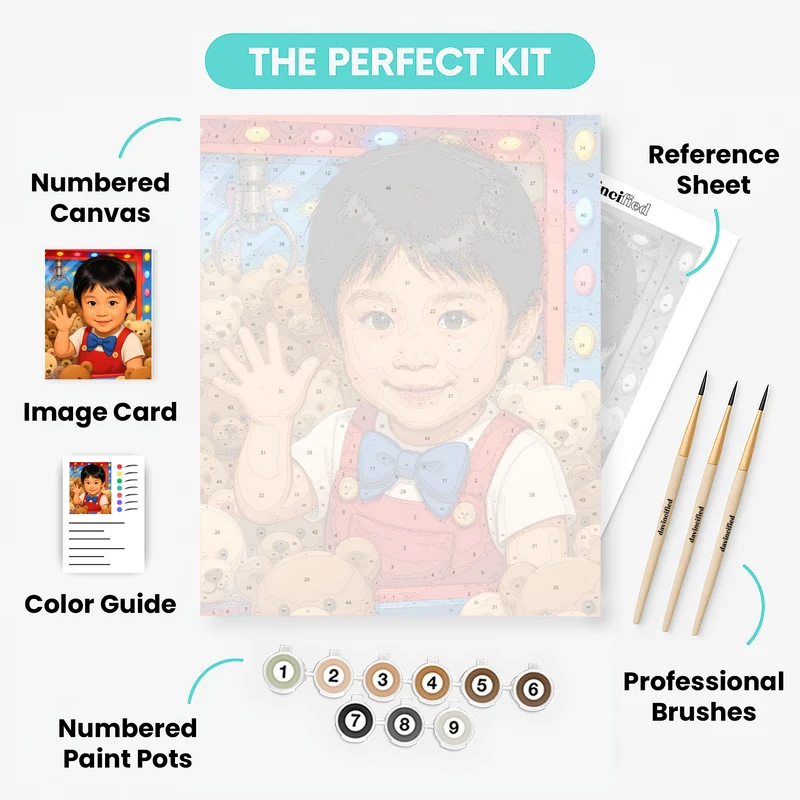 Teddy Bear Shop Joy - Custom Paint by Numbers Kit