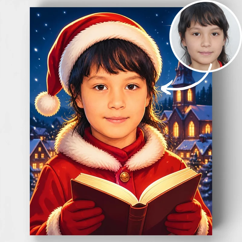 Christmas Carol Singer - Custom Paint by Numbers Kit