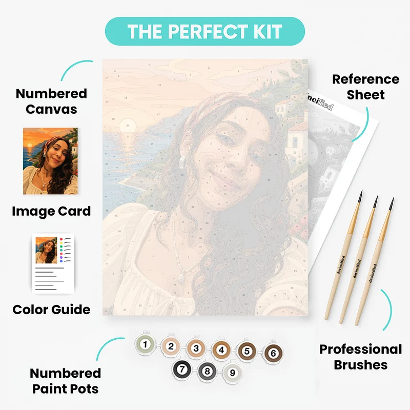 Mediterranean Muse - Custom Paint by Numbers Kit