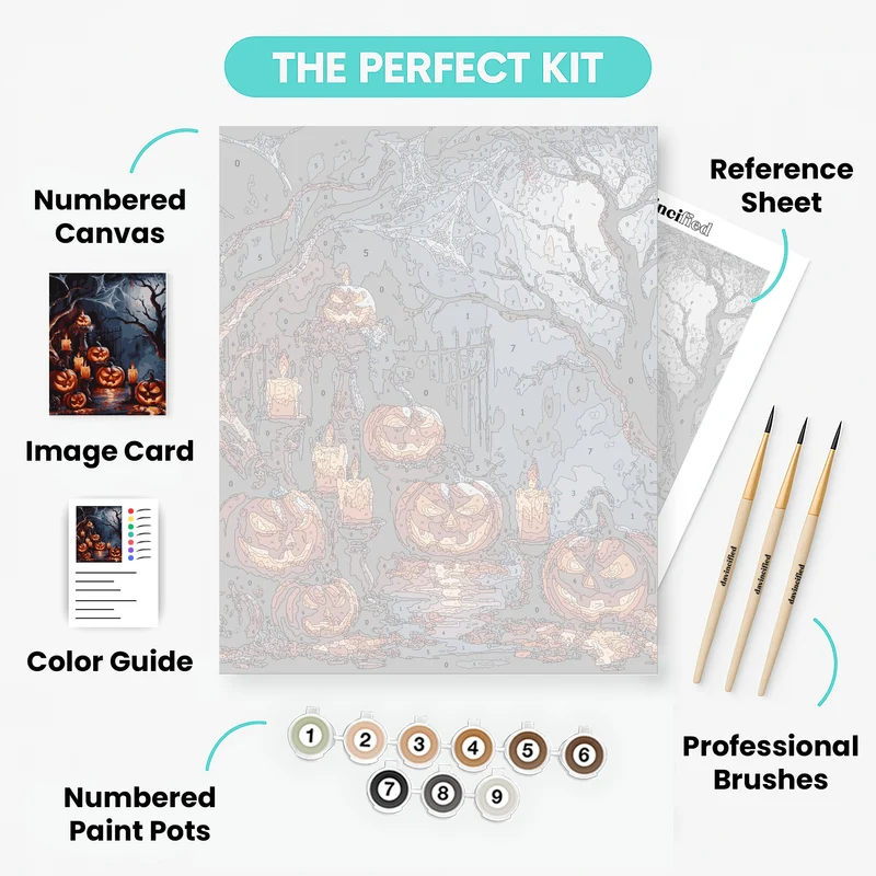 Spooky Halloween Scene - Paint by Numbers Kit