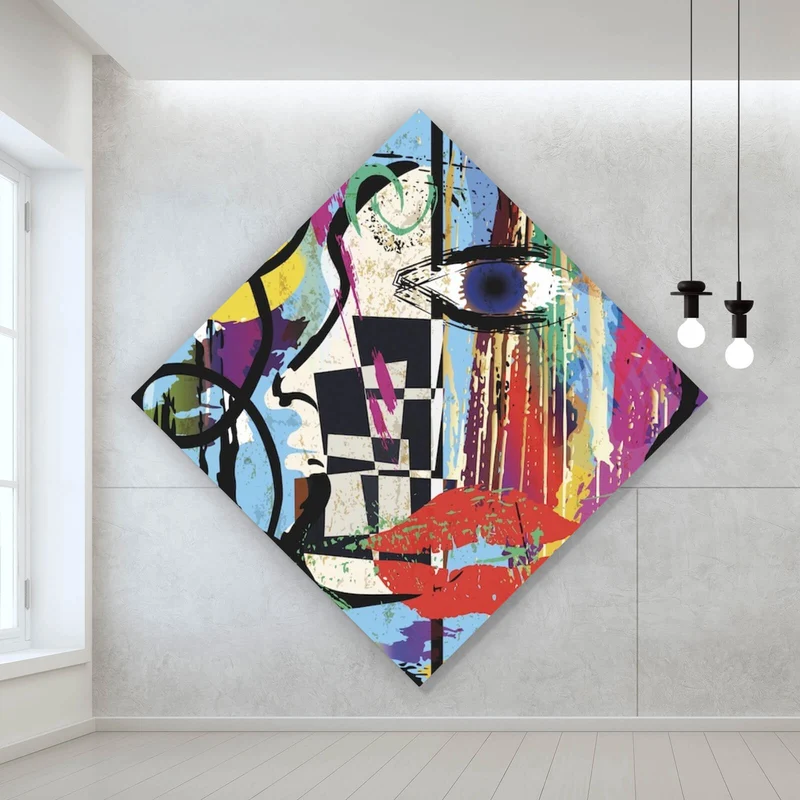 Spannrahmenbild Face Abstract Art No.4 Raute