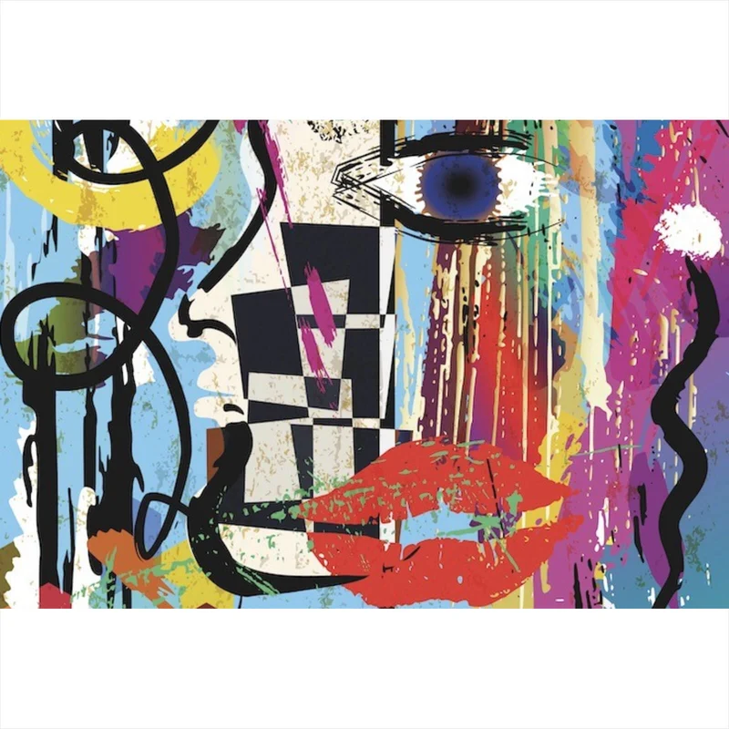 Acrylglasbild Face Abstract Art No.4 Querformat