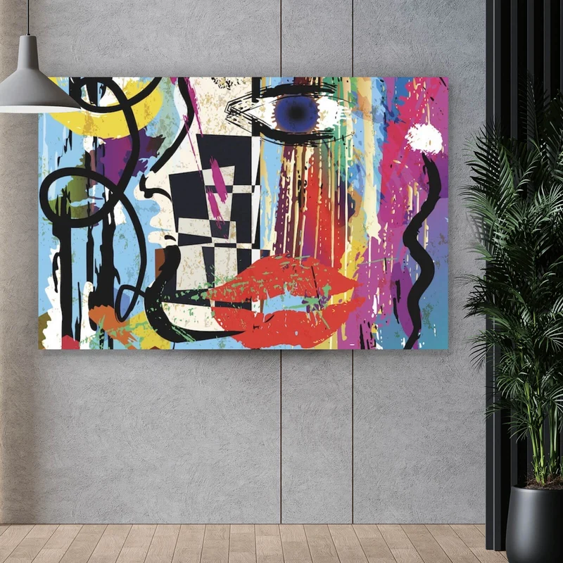 Leinwandbild Face Abstract Art No.4 Querformat