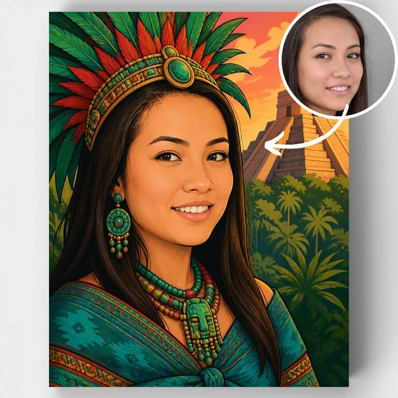 Mayan Princess - Custom Paint by Numbers Kit