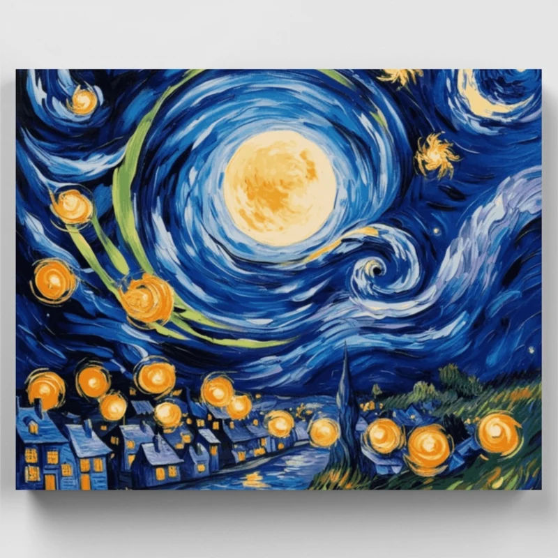 Modern Starry Night - Paint by Numbers Kit