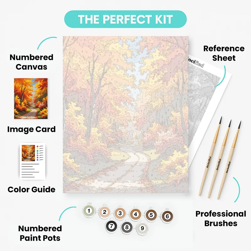 Autumn Forest Path - Paint by Numbers Kit