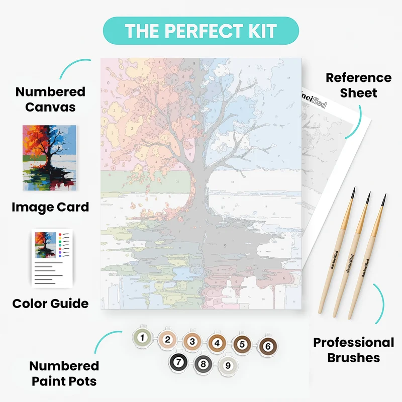 Seasons Split Tree - Paint by Numbers Kit
