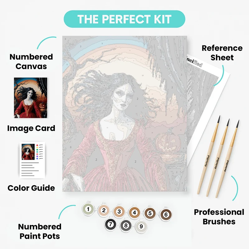 Gothic Halloween Enchantress - Paint by Numbers Kit
