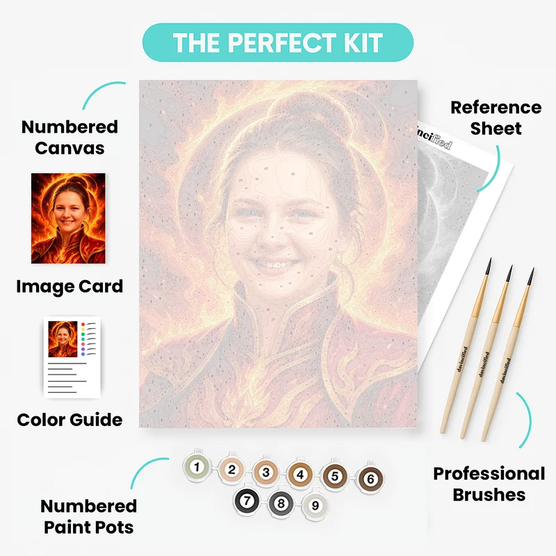 Fire Sorcerer - Custom Paint by Numbers Kit