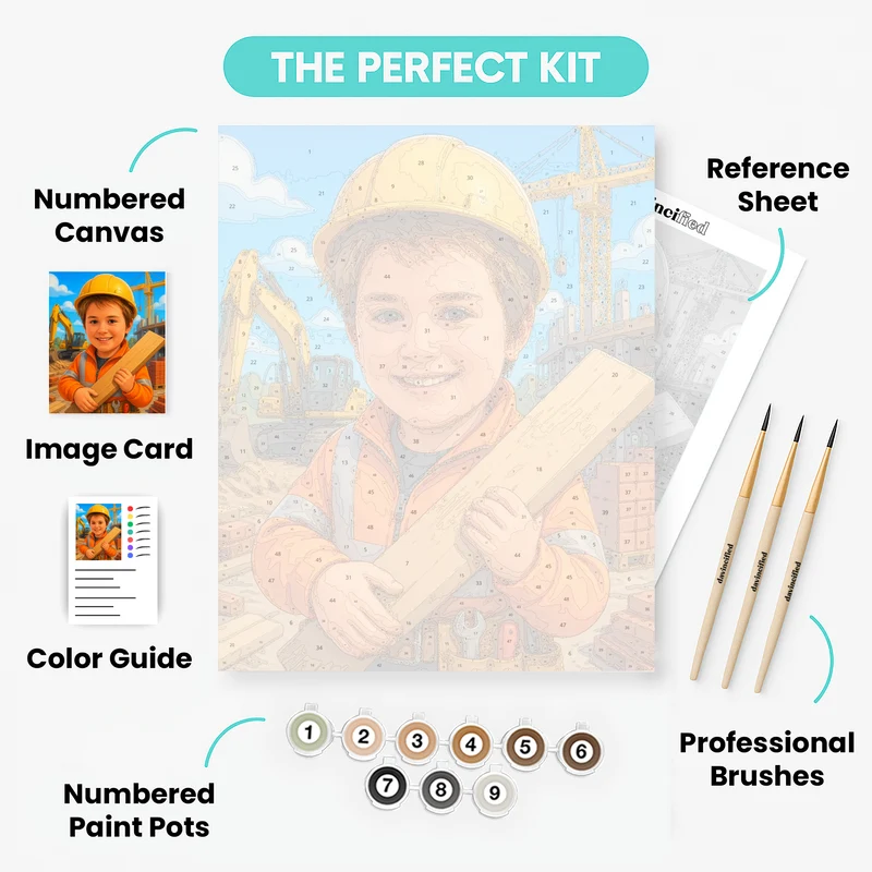 Little Builder's Adventure - Custom Paint by Numbers Kit