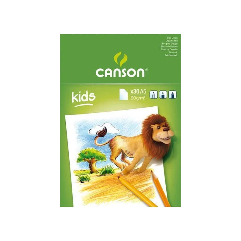 Skicár CANSON Kids 90 g/m² – 30 listov, formáty A5 – A4
