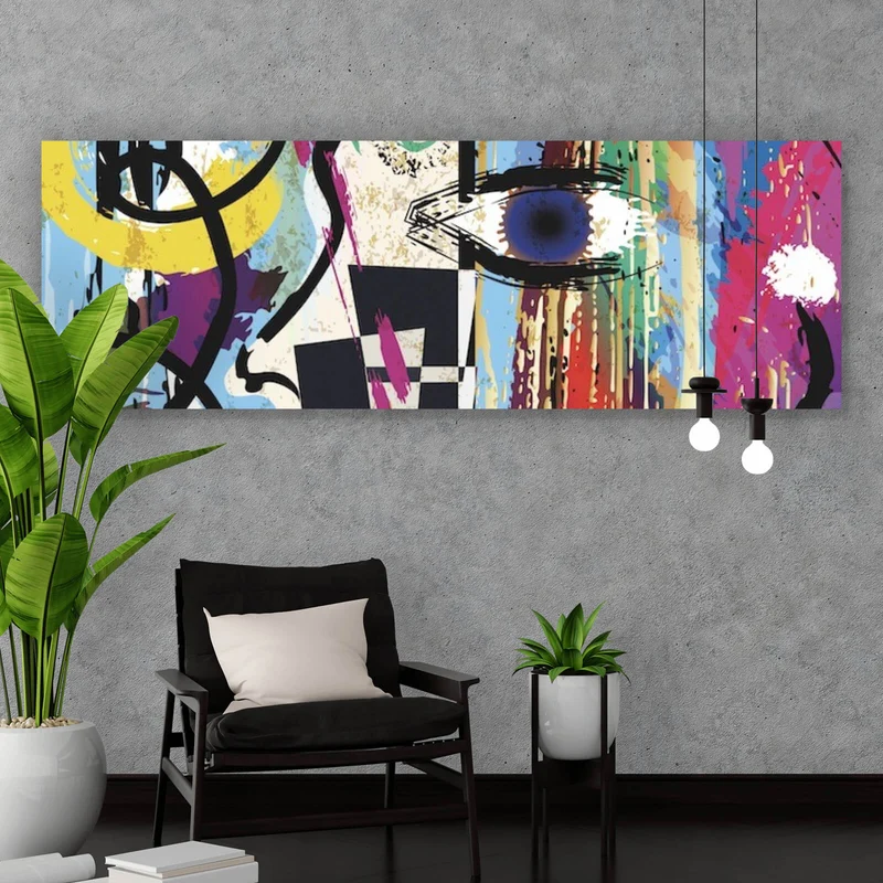 Acrylglasbild Face Abstract Art No.4 Panorama