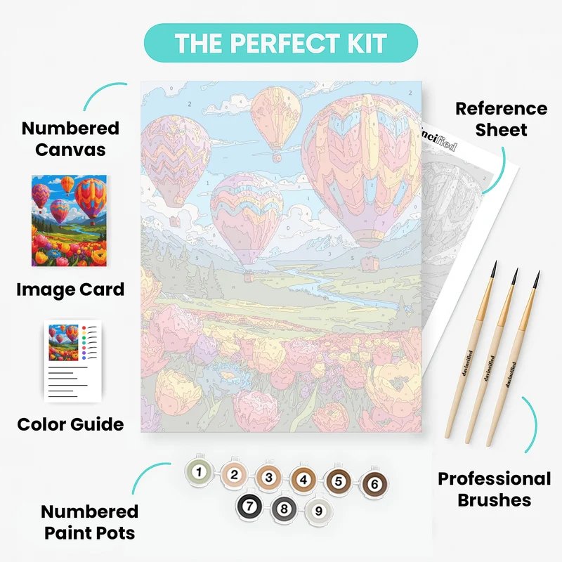 Mountain Valley Hot Air Balloons - Paint by Numbers Kit