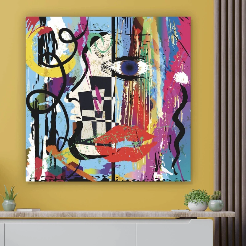 Leinwandbild Face Abstract Art No.4 Quadrat
