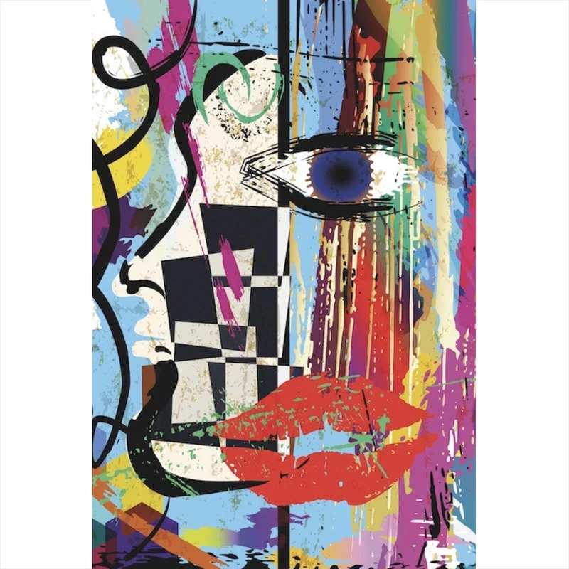 Acrylglasbild Face Abstract Art No.4 Hochformat