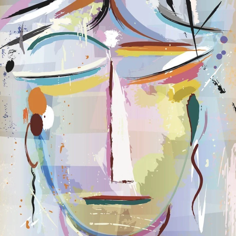 Leinwandbild Face Abstract Art No.3 Quadrat