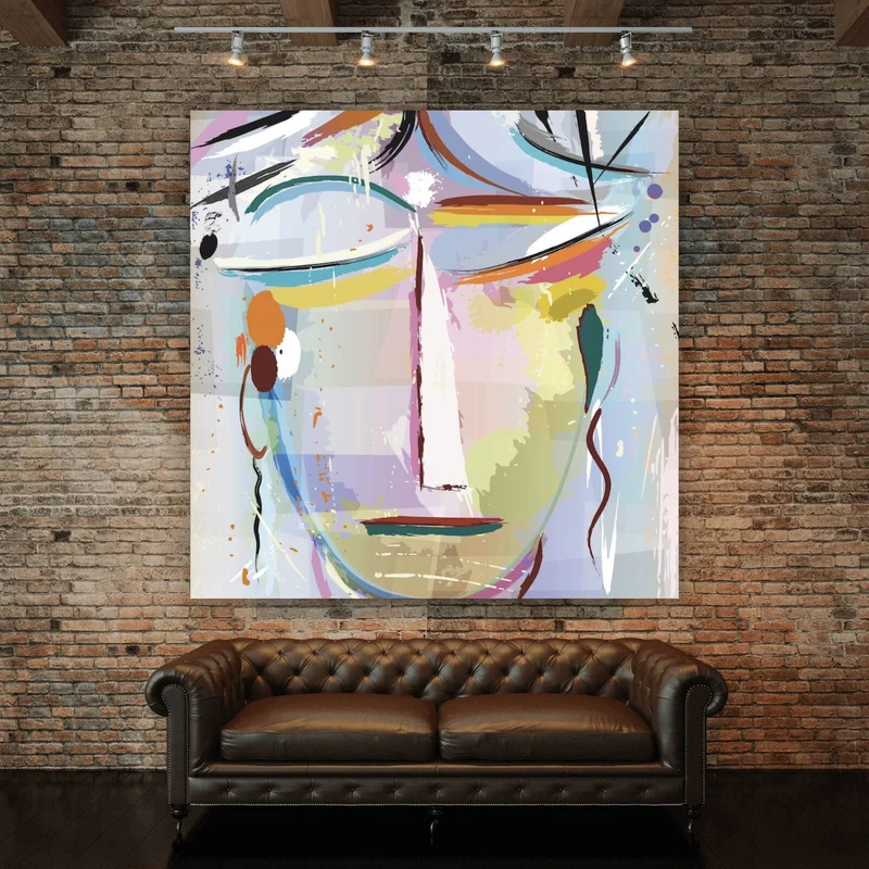 Poster Face Abstract Art No.3 Quadrat