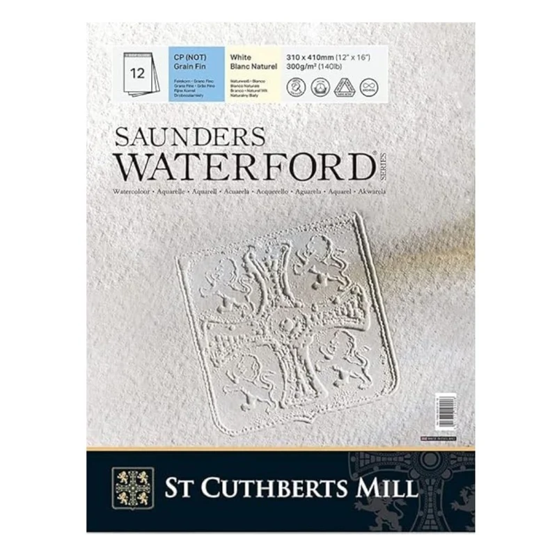 Μπλοκ ακουαρέλας St Cuthberts Mill Saunders Waterford CP λευκό 300 g/m² 23 x 31 cm