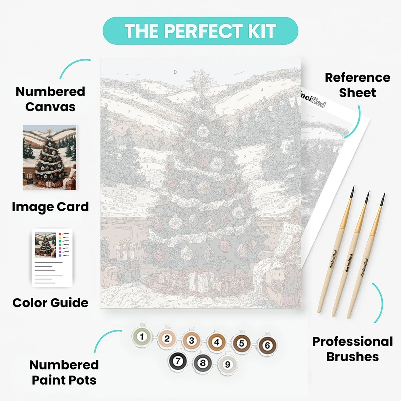 Cozy Christmas Tree - Paint by Numbers Kit