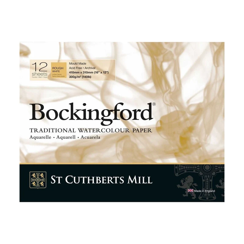 St Cuthberts Mill Bockingford акварелен блок Rough 300 g/m² - 12 листа, различни формати