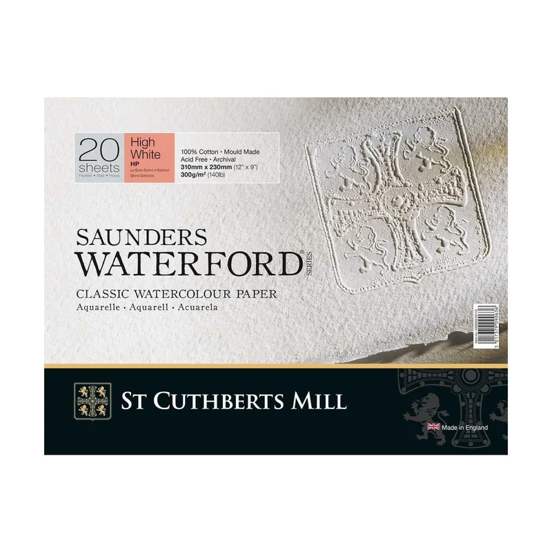 Akvarelový blok St Cuthberts Mill Saunders Waterford HP 300 g/m² 31 × 41 cm – 20 listov