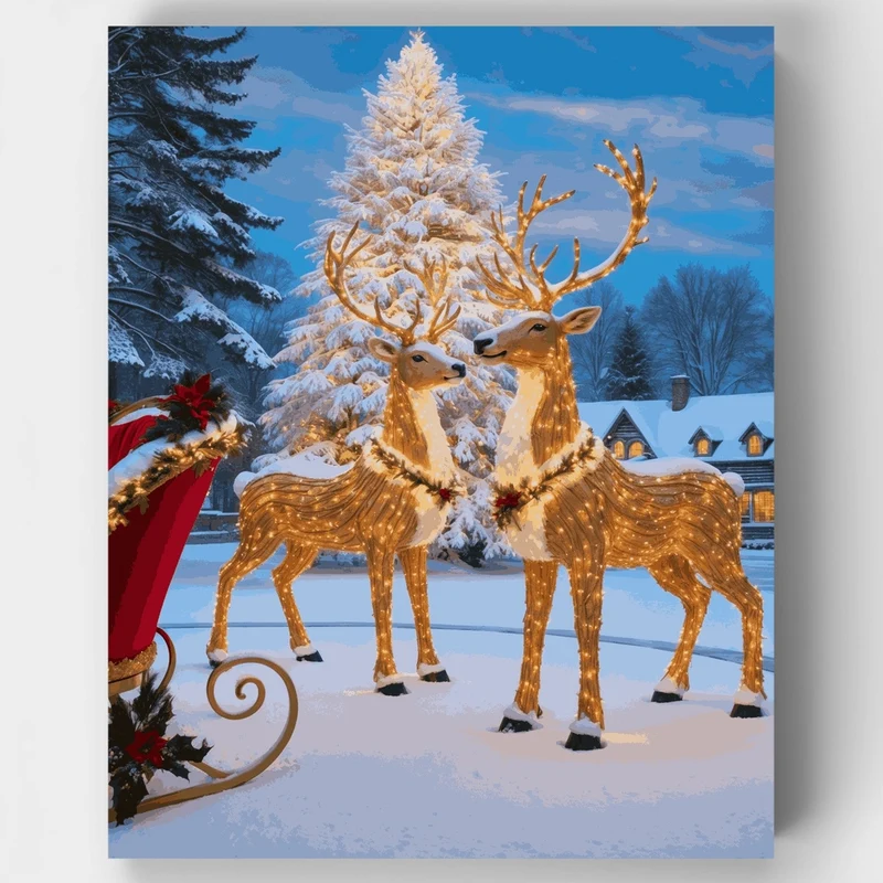 Magical Christmas Reindeer - Paint by Numbers Kit