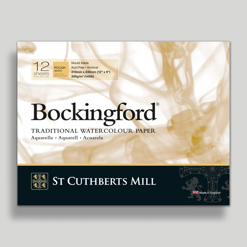 Акварелен блок St Cuthberts Mill Bockingford Rough 300 g/m² 31 – 41 cm - 12 листа