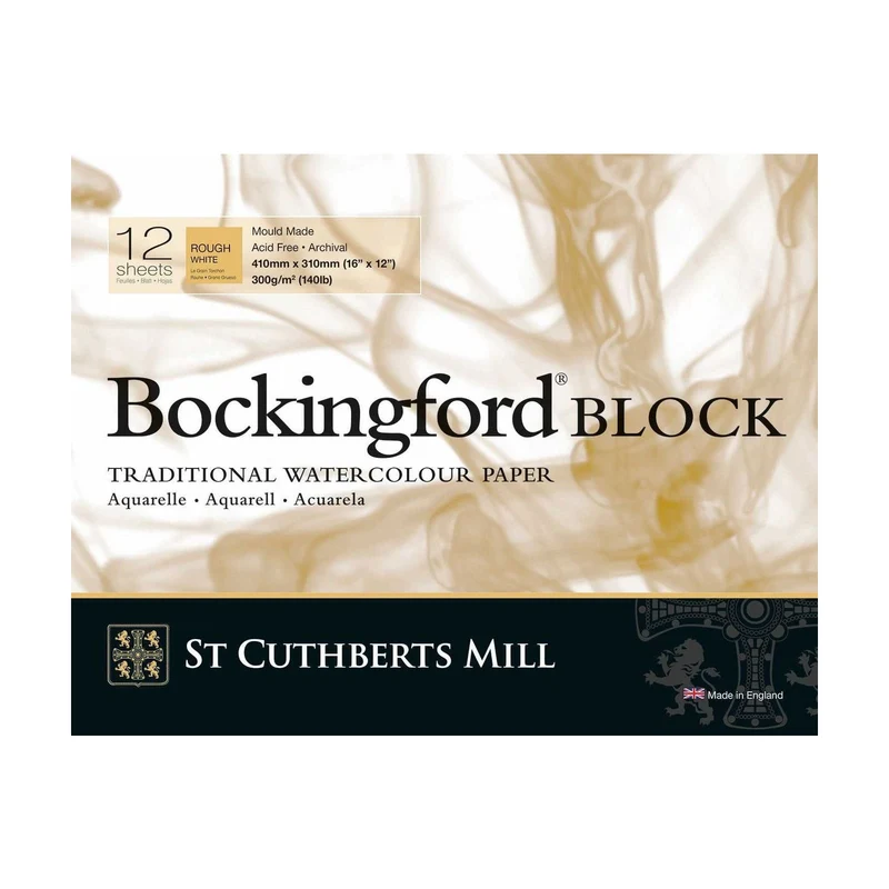 Aquarellblock St Cuthberts Mill Bockingford Rough 300 g/m² 31 – 41 cm - 12 Blatt