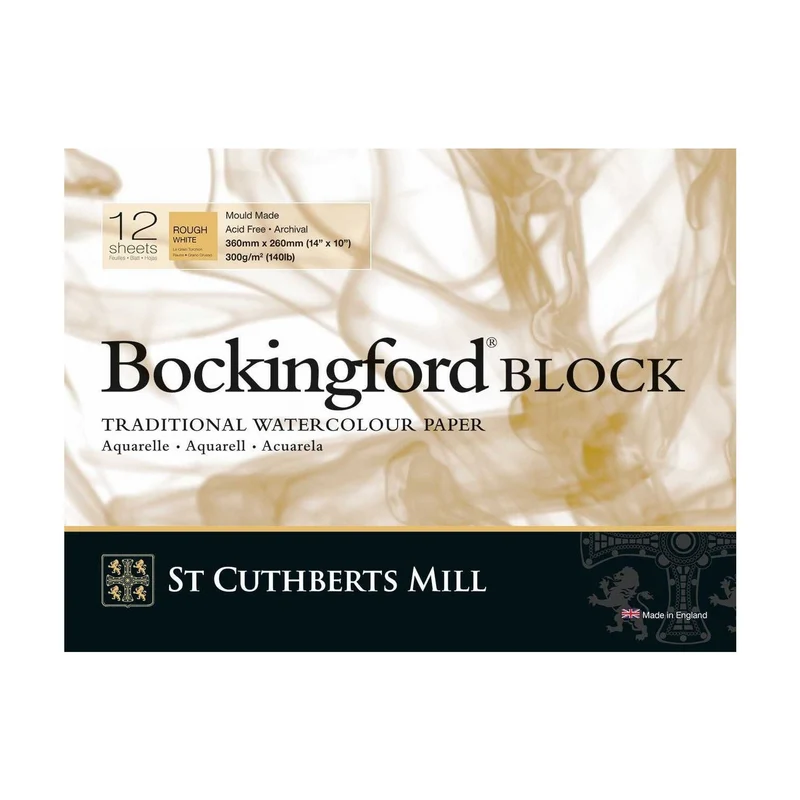 Akvarelni blok St Cuthberts Mill Bockingford Rough 300 g/m² 31 – 41 cm - 12 listova