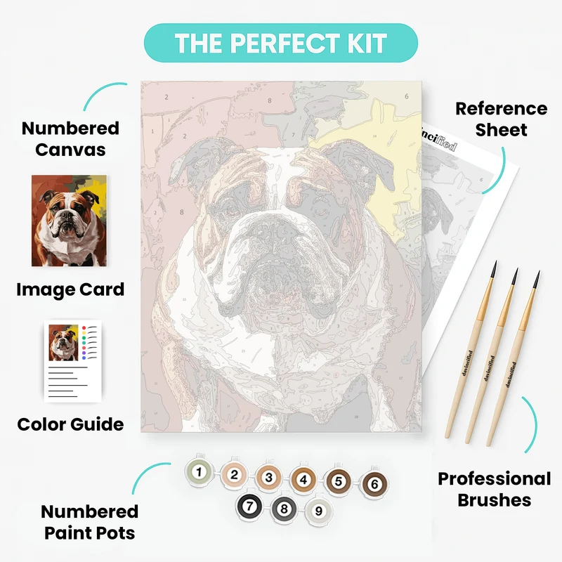 Bulldog Portrait - Paint by Numbers Kit
