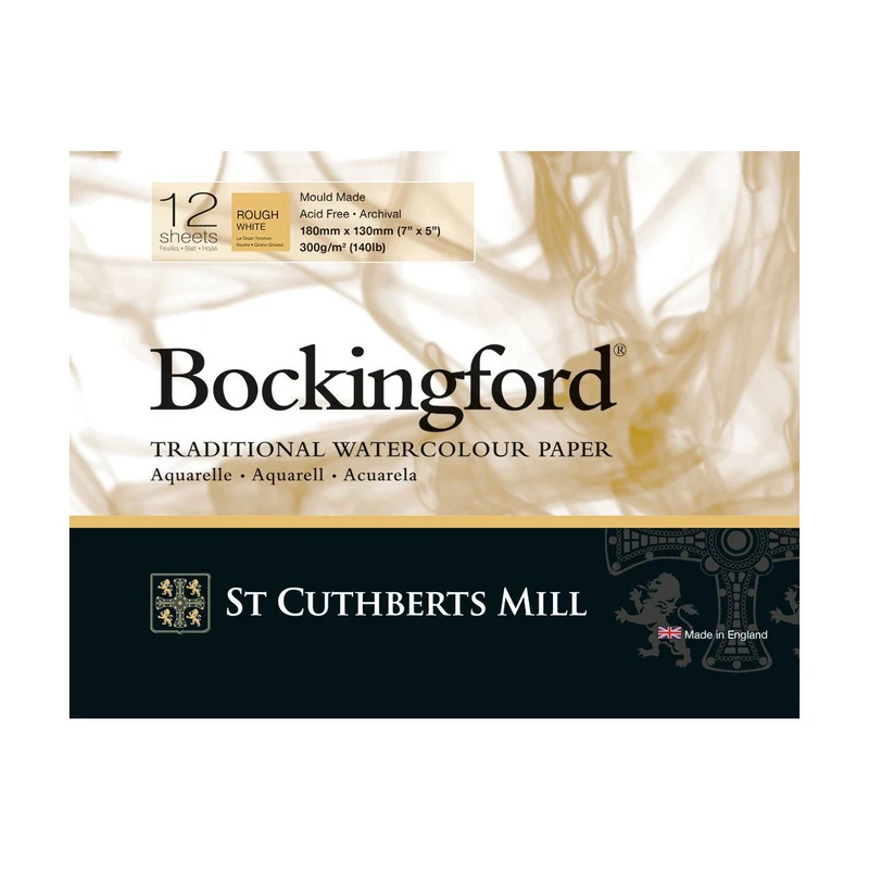 Blocco acquerello St Cuthberts Mill Bockingford Rough 300 g/m² - 12 fogli