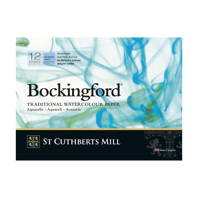 Μπλοκ ακουαρέλας St Cuthberts Mill Bockingford CP λευκό 300 g/m² 12 φύλλα - διάφορα μεγέθη