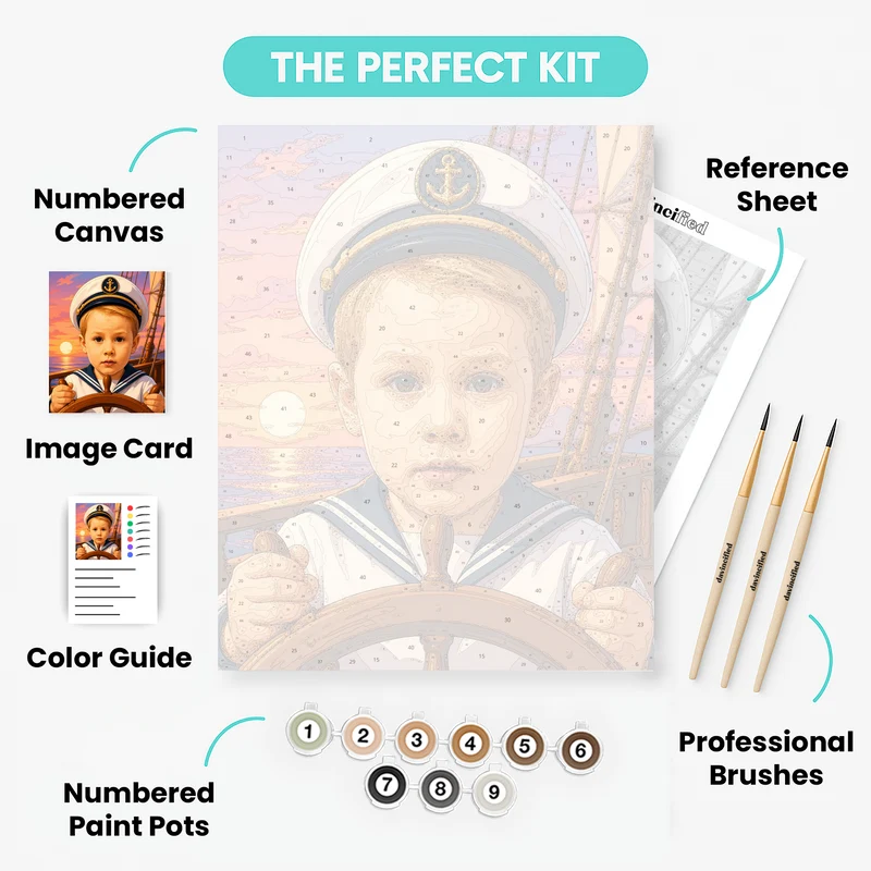 Captain at Sunset - Custom Paint by Numbers Kit