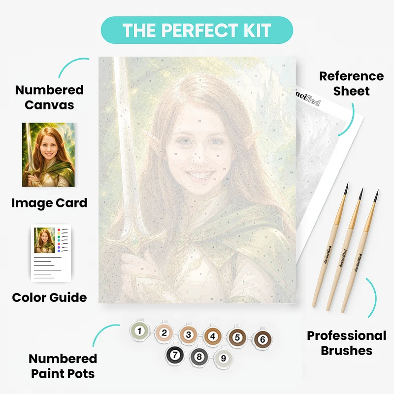 Enchanted Elf Warrior - Custom Paint by Numbers Kit