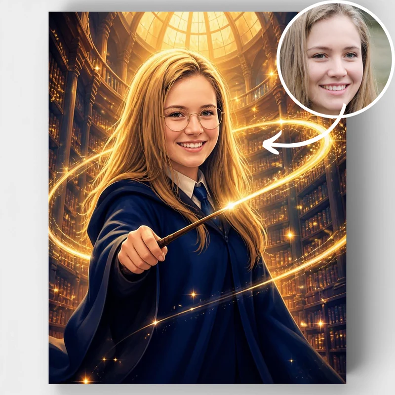 Magical Wizard Portrait - Custom Paint by Numbers Kit