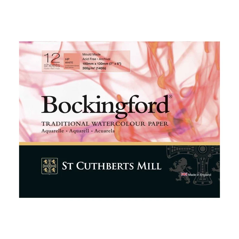 St Cuthberts Mill Bockingford akvarelový blok hladký (HP) biely 300 g/m² 12 listov