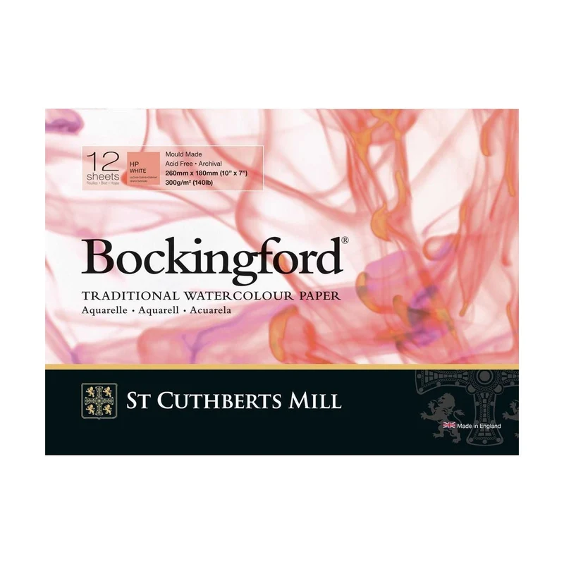 St Cuthberts Mill Bockingford μπλοκ ακουαρέλας λείο (HP) λευκό 300 g/m² - 12 φύλλα