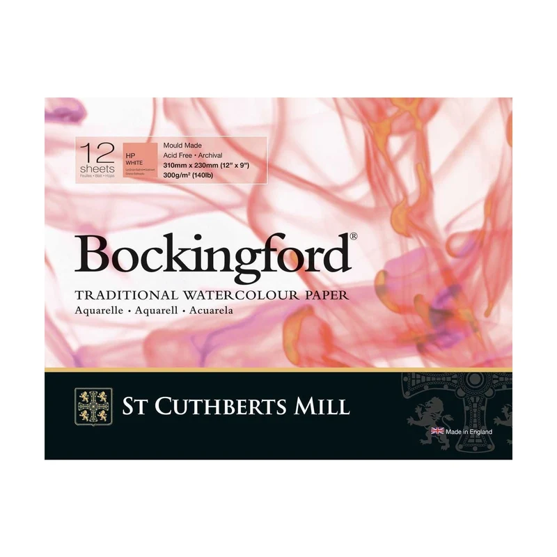St Cuthberts Mill Bockingford μπλοκ ακουαρέλας λείο (HP) λευκό 300 g/m² - 12 φύλλα