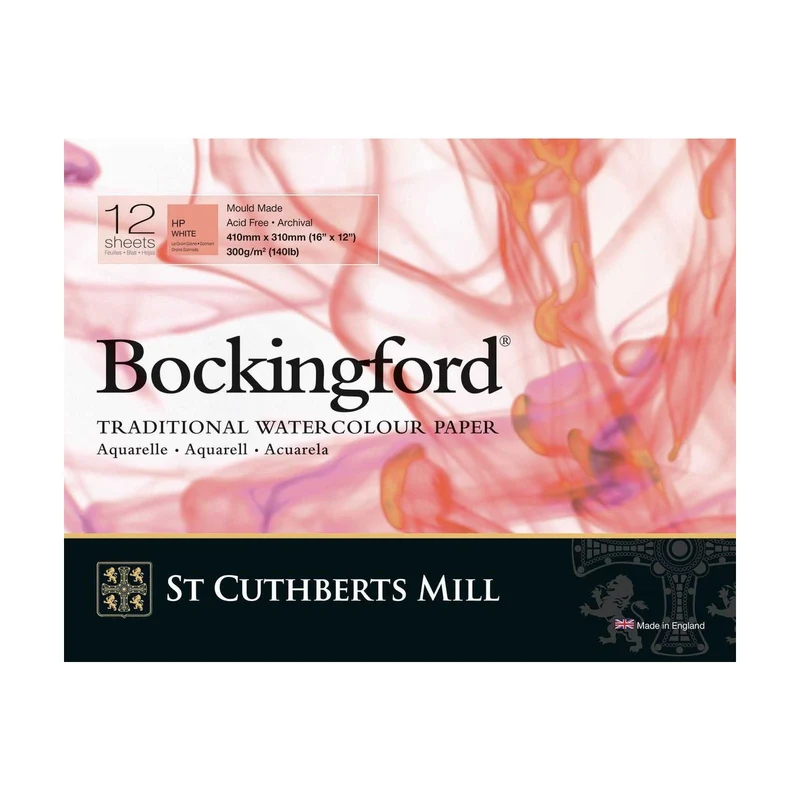 St Cuthberts Mill Bockingford μπλοκ ακουαρέλας λείο (HP) λευκό 300 g/m² - 12 φύλλα