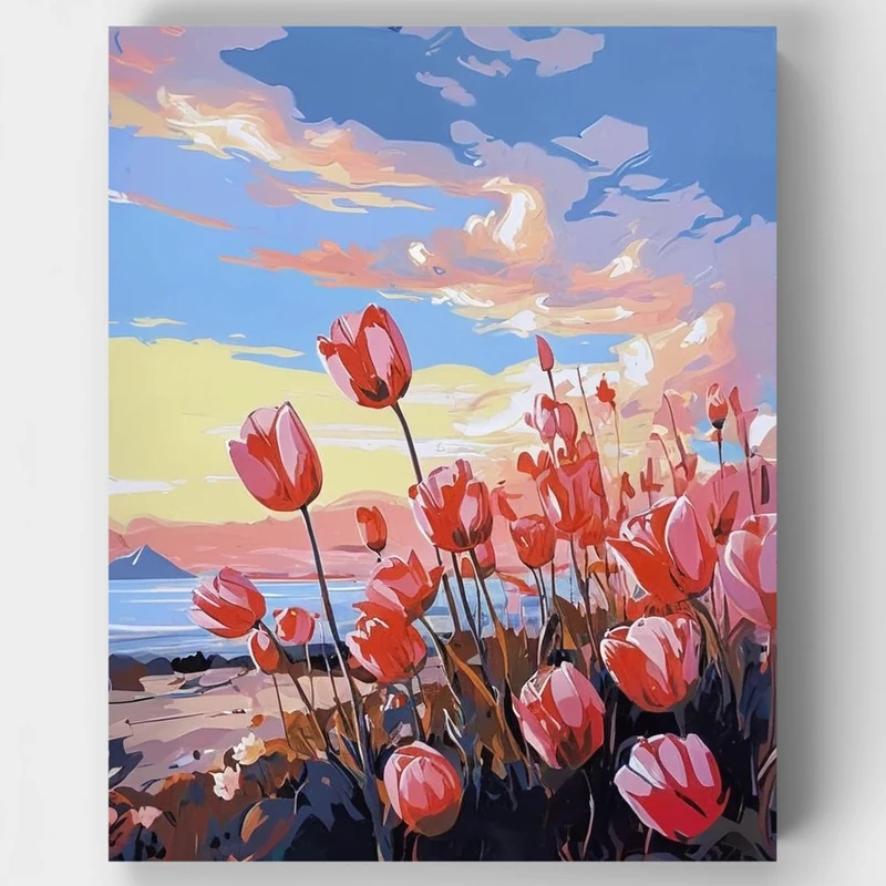 Golden Hour Blossoms - Paint by Numbers Kit