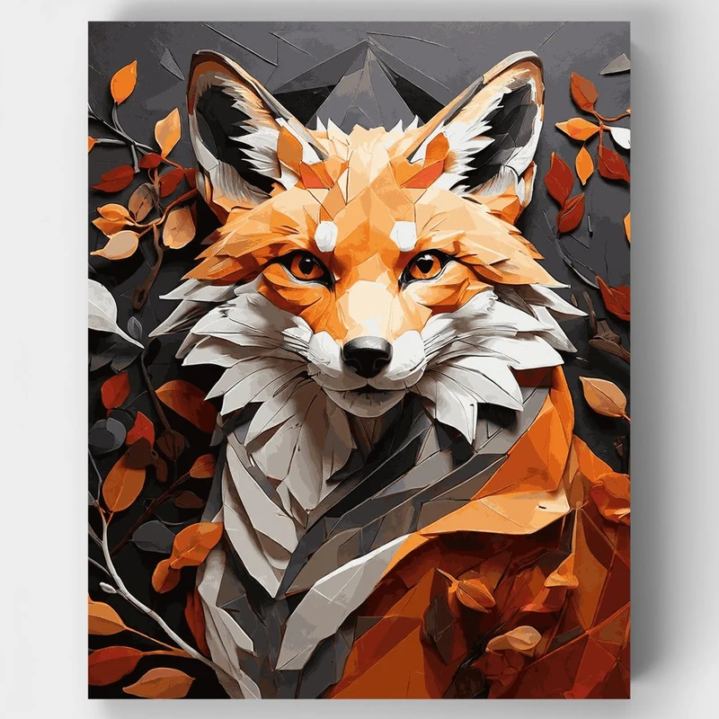 Geometric Fox Majesty - Paint by Numbers Kit