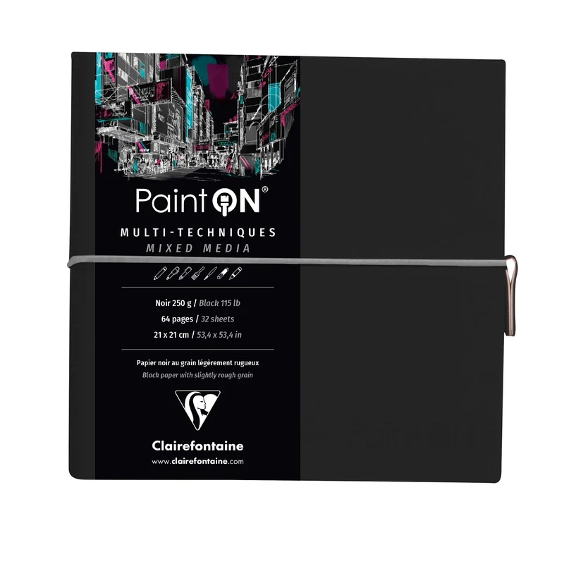 Blok papirjev CLAIREFONTAINE Paint'On 250 g/m² 19 x 19 cm - 32 listov