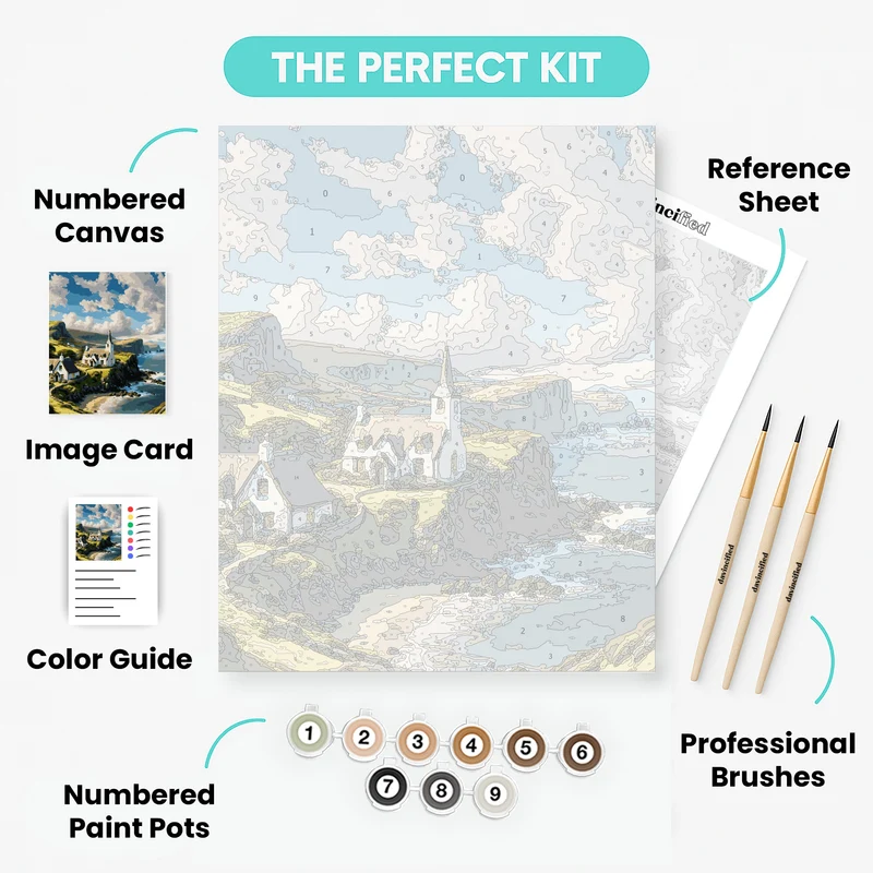 Coastal Village Charm - Paint by Numbers Kit