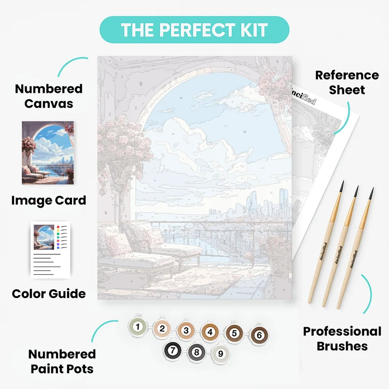 City Balcony Bliss - Paint by Numbers Kit