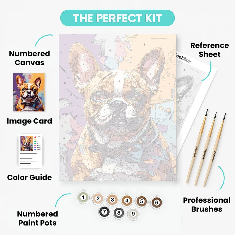 Charming Bulldog Bowtie - Paint by Numbers Kit