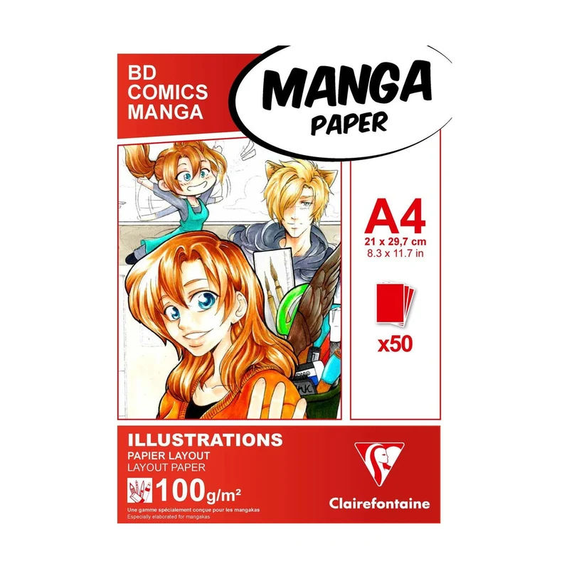 Blocco Manga Layout CLAIREFONTAINE 100 g/m² A5 – A3 - 50 fogli