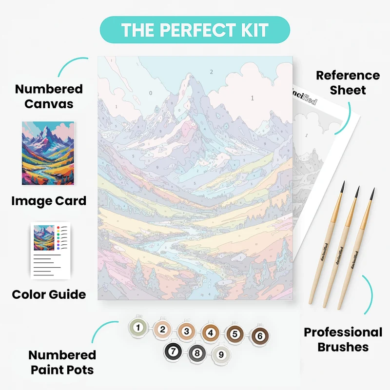 Rainbow Peaks - Paint by Numbers Kit