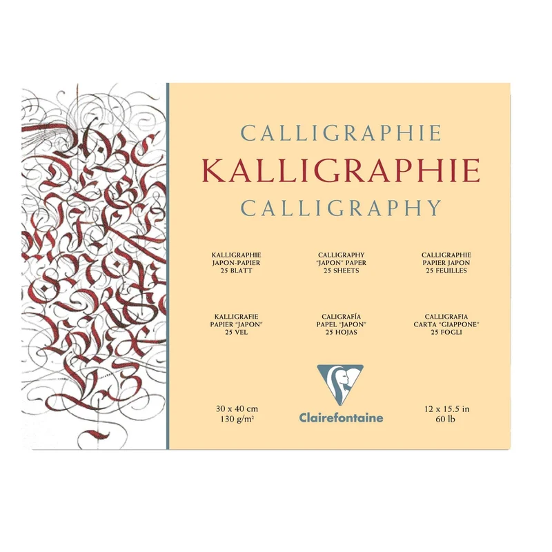 Blocco per calligrafia CLAIREFONTAINE Avorio 130 g 25 fogli – 24 x 30 cm