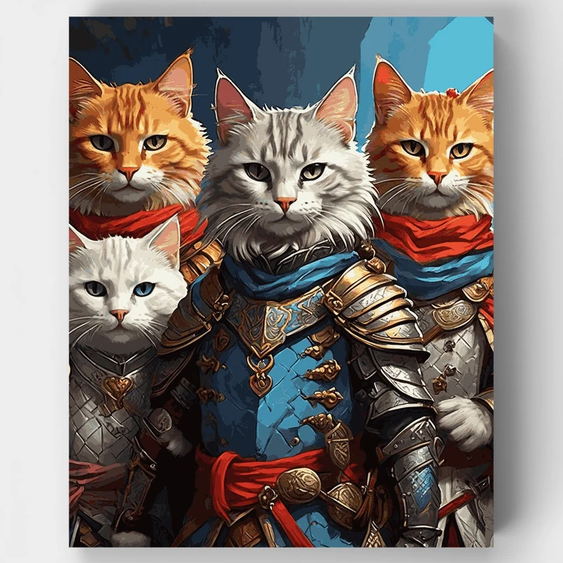 Noble Knight Cats - Paint by Numbers Kit