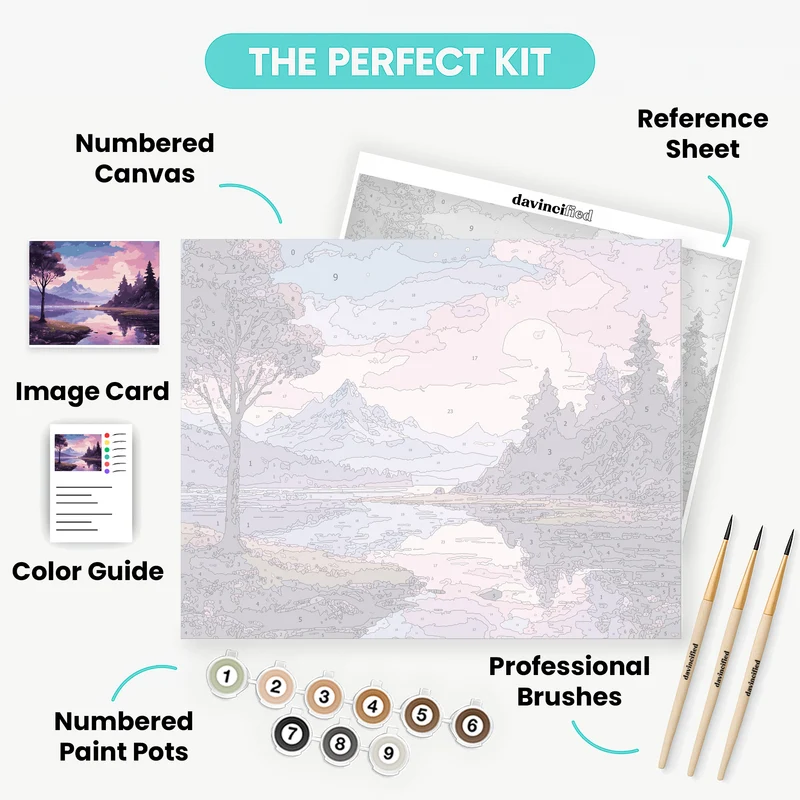 Moonlit Mountain Serenity - Paint by Numbers Kit
